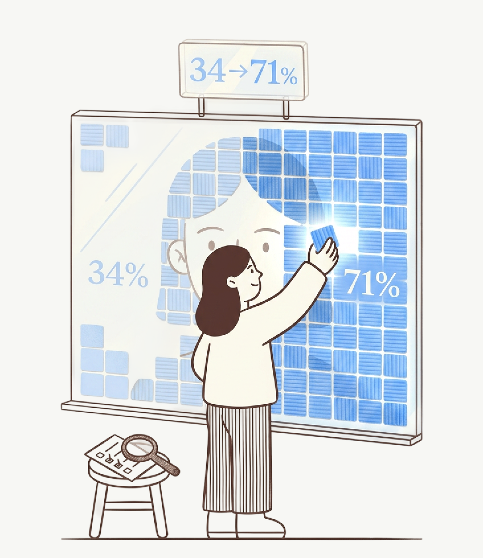 Illustration of ATS match score improving